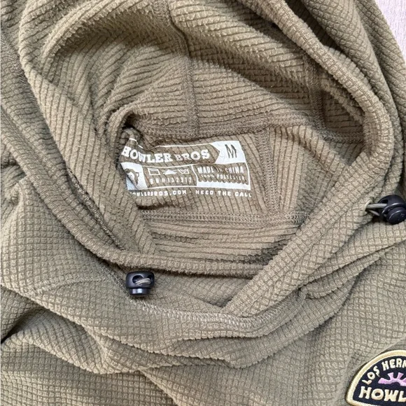 Howler Brothers Olive Green Hooded Men's Pullover - Picture 5 of 9